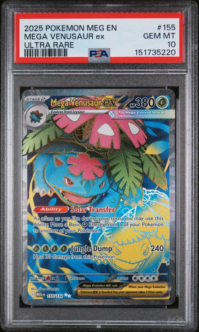 2025 POKEMON MEG EN-MEGA EVOLUTION ULTRA RARE #155 MEGA VENUSAUR EX PSA 10