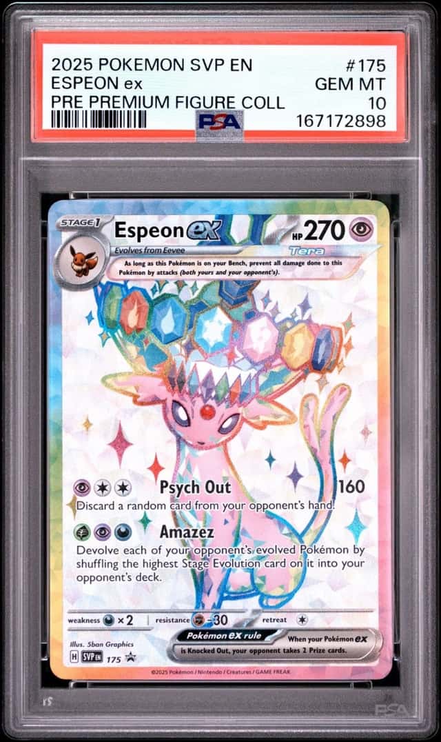 2025 POKEMON SVP PROMO PREMIUM FIGURE COLLECTION #175 ESPEON EX PSA 10