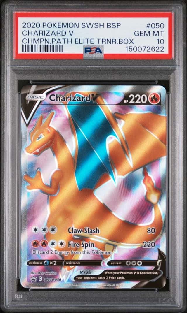 2020 POKEMON SWSH CHAMPION'S PATH ELITE TRAINER BOX #050 CHARIZARD V PSA 10