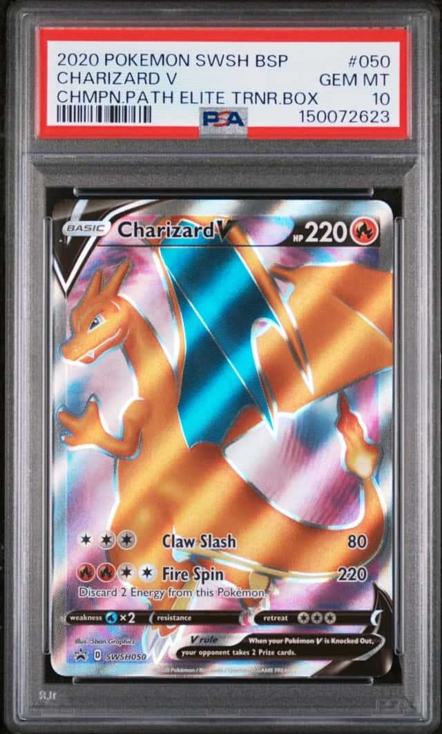 2020 POKEMON SWSH PROMO CHAMPION'S PATH ETB #050 CHARIZARD V PSA 10