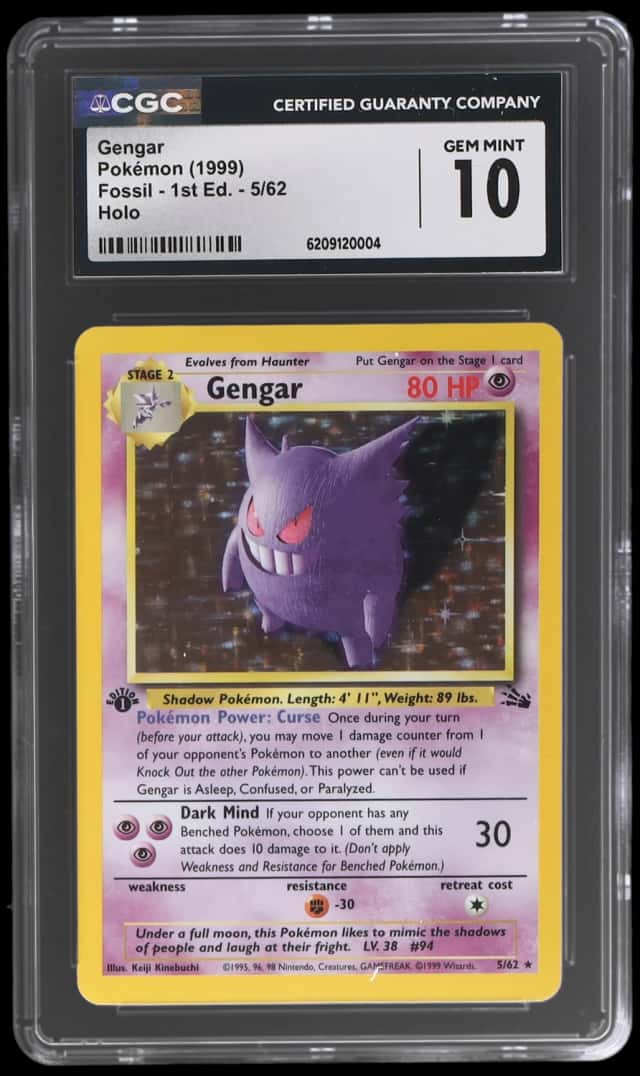 1999 Pokemon Fossil 1st Edition Holo Gengar #5