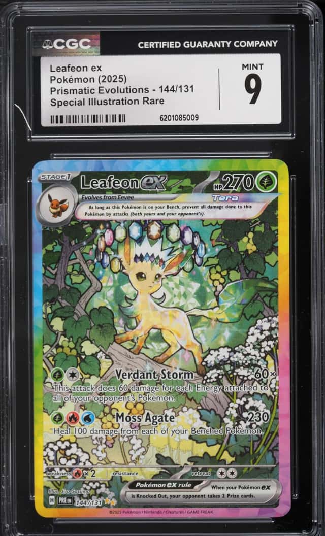 2025 Pokemon Scarlet & Violet Prismatic Evolutions SIR Leafeon EX #144 CGC 9 MINT