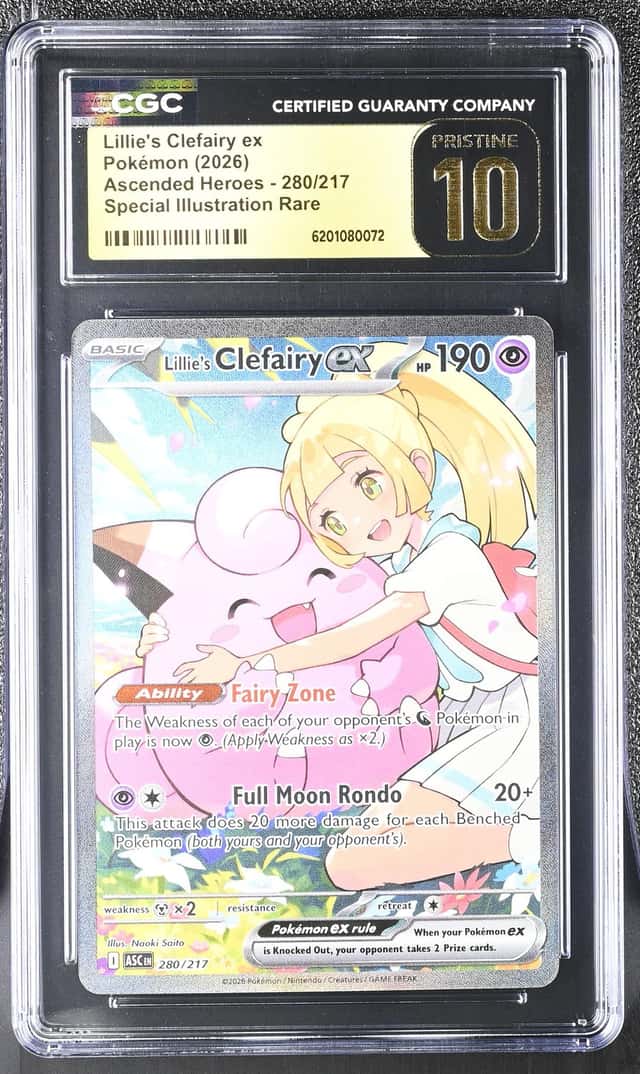 2026 Pokemon Mega Evolution Ascended Heroes SIR Lillie's Clefairy Ex #280 CGC 10 PRISTINE