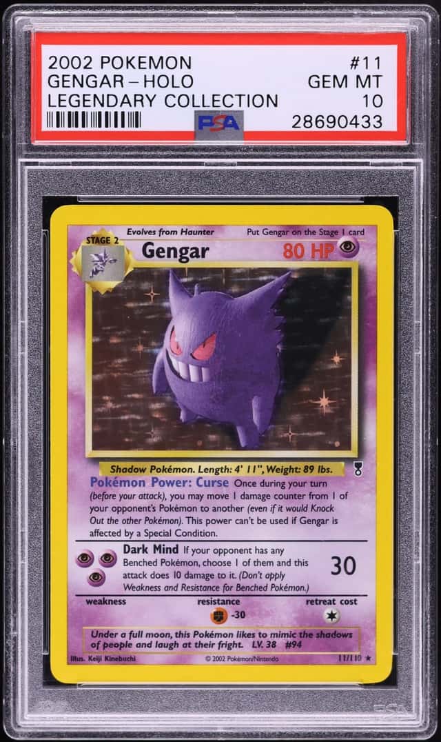 2002 Pokemon Legendary Collection Holo Gengar #11 PSA 10 GEM MINT
