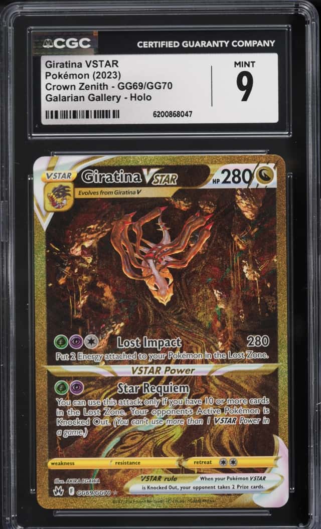 2023 Pokemon Sword & Shield Crown Zenith Gold Rare Giratina VSTAR #GG69 CGC 9 MINT