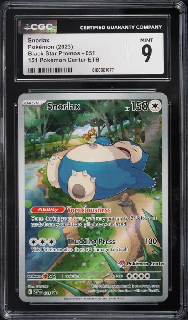2023 Pokemon Scarlet & Violet Promo 151 Center ETB Full Art Snorlax #51 CGC 9 MINT