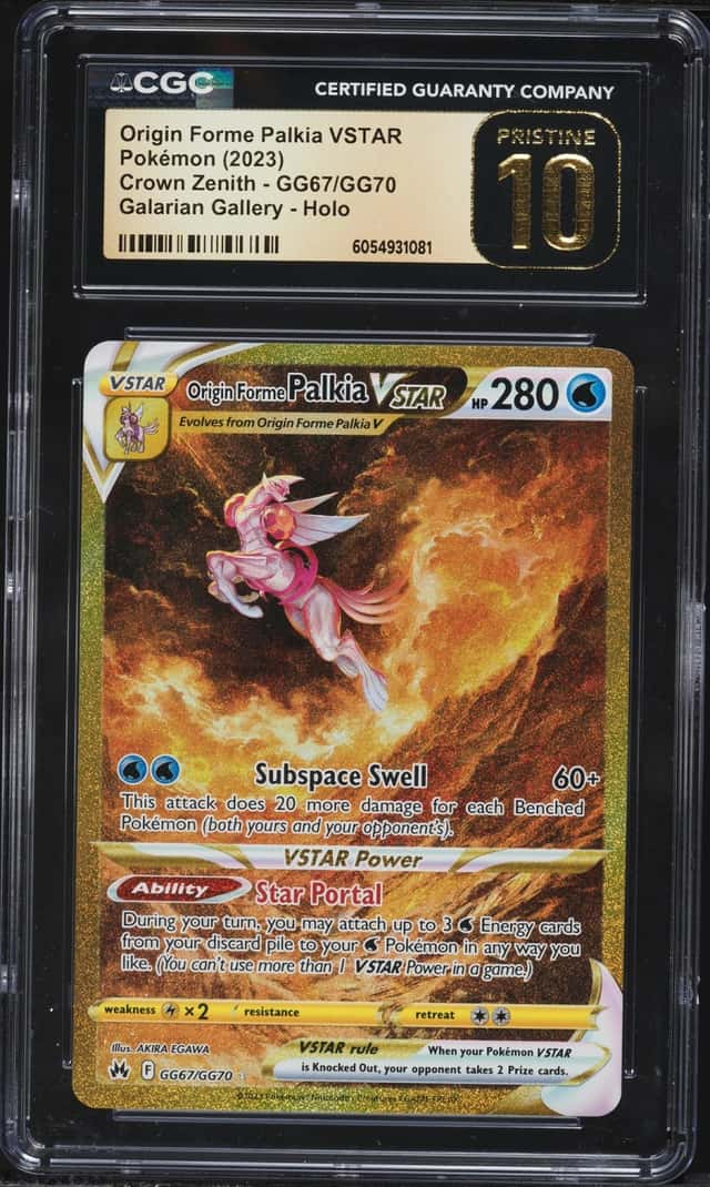 2023 Pokemon Sword & Shield Crown Zenith Gold Rare Origin Forme Palkia VSTAR CGC 10 PRISTINE
