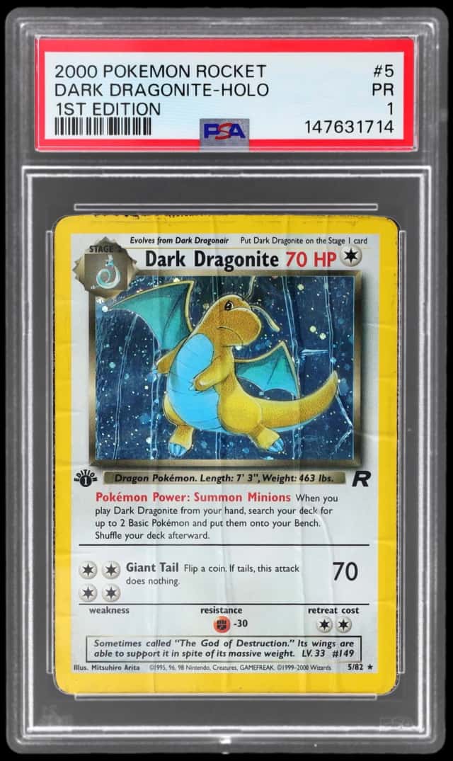 2000 Pokemon Team Rocket 1st Edition Holo Dark Dragonite #5