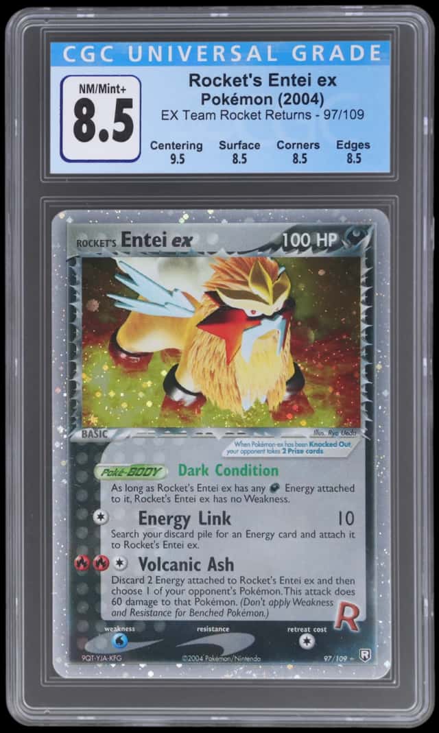 2004 Pokemon Ex Team Rocket Returns Holo Rocket's Entei Ex #97