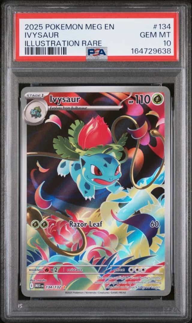2025 POKEMON MEG EN-MEGA EVOLUTION ILLUSTRATION RARE #134 IVYSAUR PSA 10