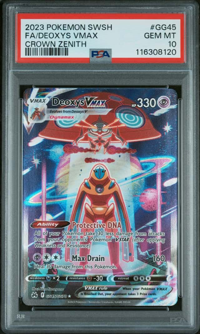 Pokemon Crown Zenith Galarian Gallery Deoxys VMAX FA Holo GG45/GG70 PSA 10