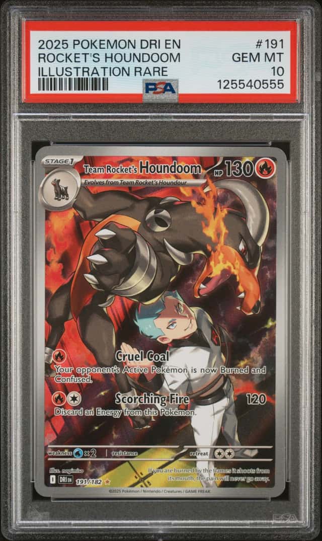 2025 Pokemon Destined Rivals Team Rocket's Houndoom #191/182 PSA 10 GEM MINT