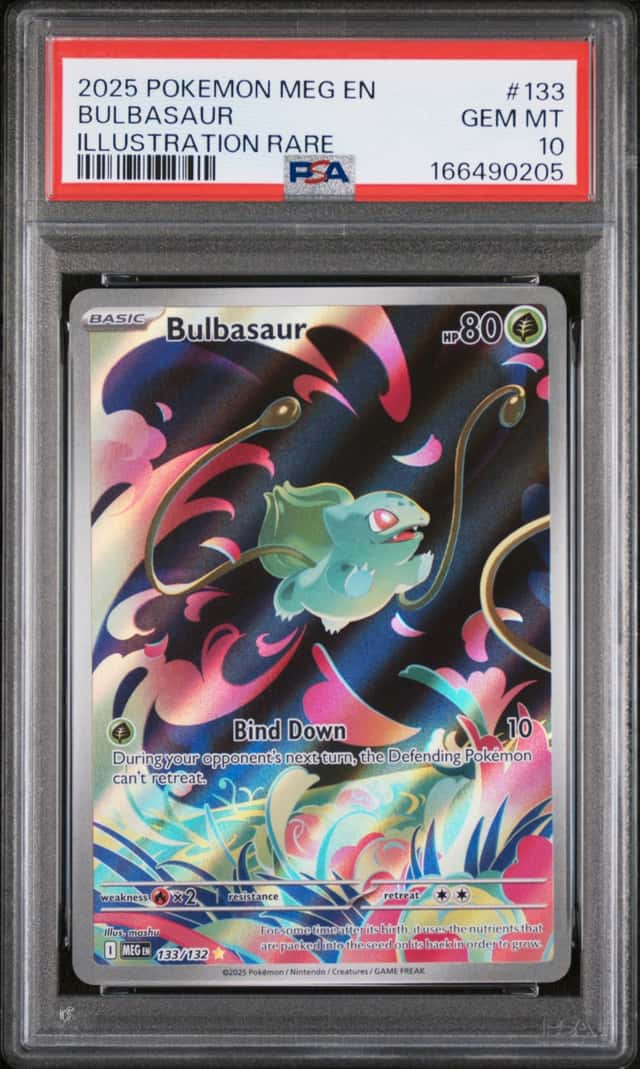 2025 Pokemon Mega Evolution Bulbasaur Illustration Rare #133/132 PSA 10 GEM MINT