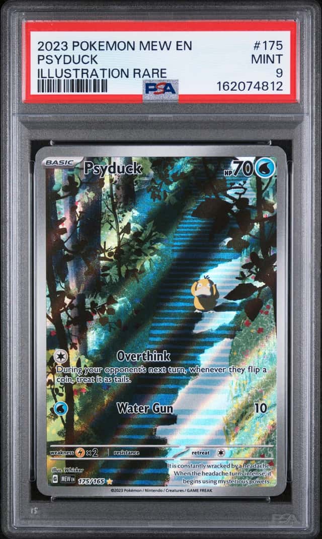 Pokémon TCG S&V 151 Psyduck Holo Illustration Rare Card 175/165 PSA 9