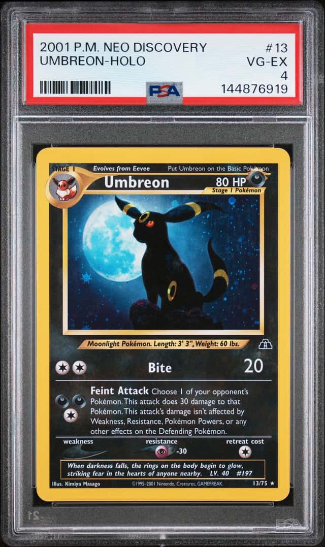 2001 Pokemon Neo Discovery #13 Umbreon Holo PSA 4 VG-EX