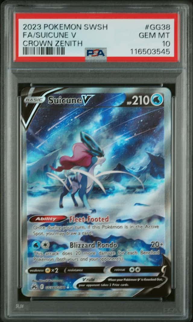 2023 Pokemon SWSH Crown Zenith Suicune V Galarian Gallery #GG38/GG70 PSA 10