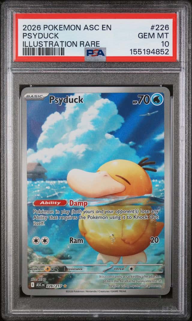 2026 Pokemon Ascended Heroes Psyduck Illustration Rare #226/217 PSA 10 GEM MINT