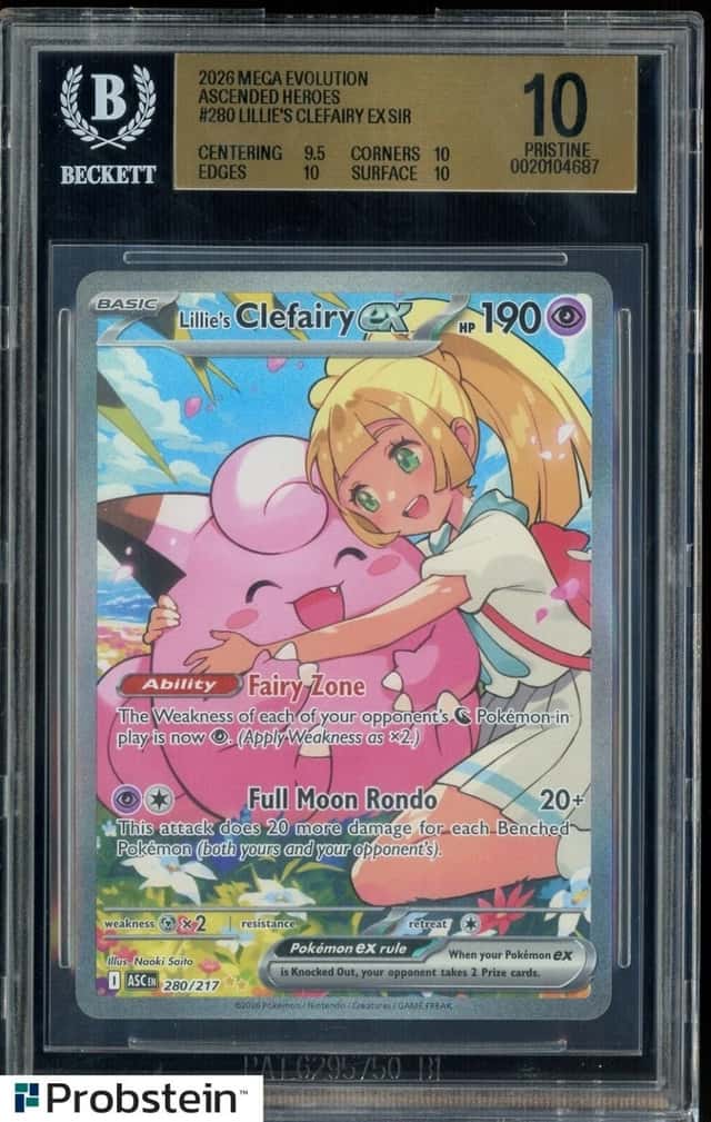 20262026 POKEMON ASC EN-ASCENDED HEROES #280 LILLIE'S CLEFAIRY EX BGS 10