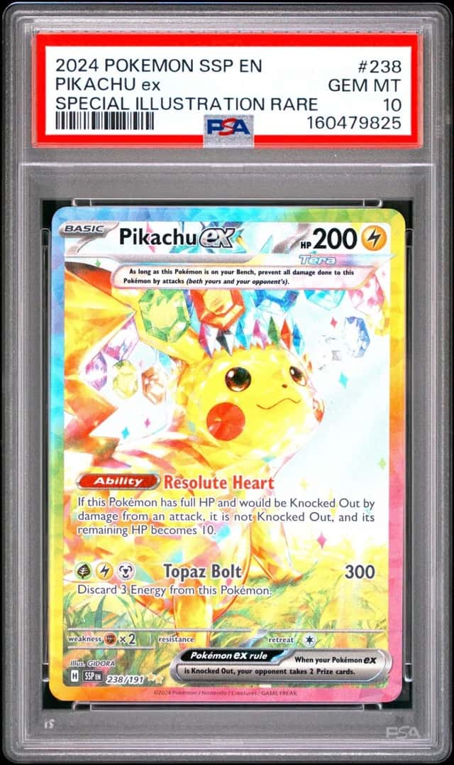 2024 POKEMON SSP EN-SURGING SPARKS SPECIAL ILLUSTRATION RARE PIKACHU EX PSA 10