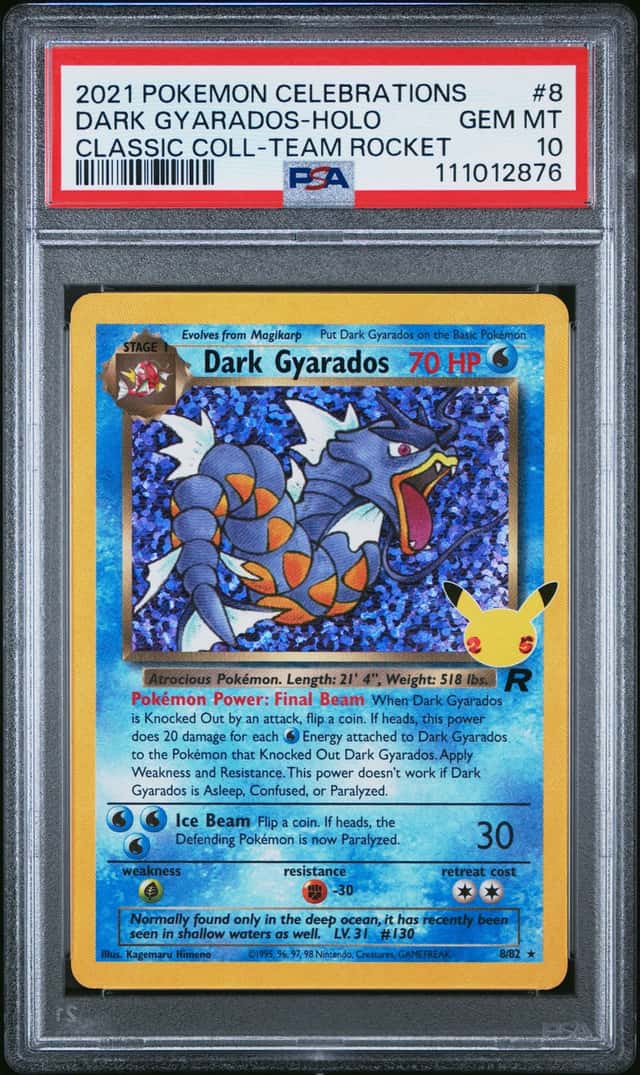 2021 Pokemon SWSH Celebrations Dark Gyarados Classic Collection #8/82 PSA 10
