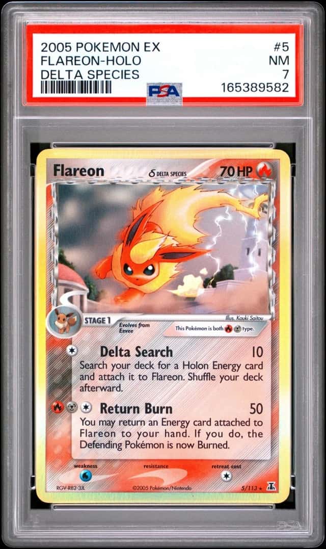 Pokemon Flareon Holo EX Delta Species 5/113 PSA 7
