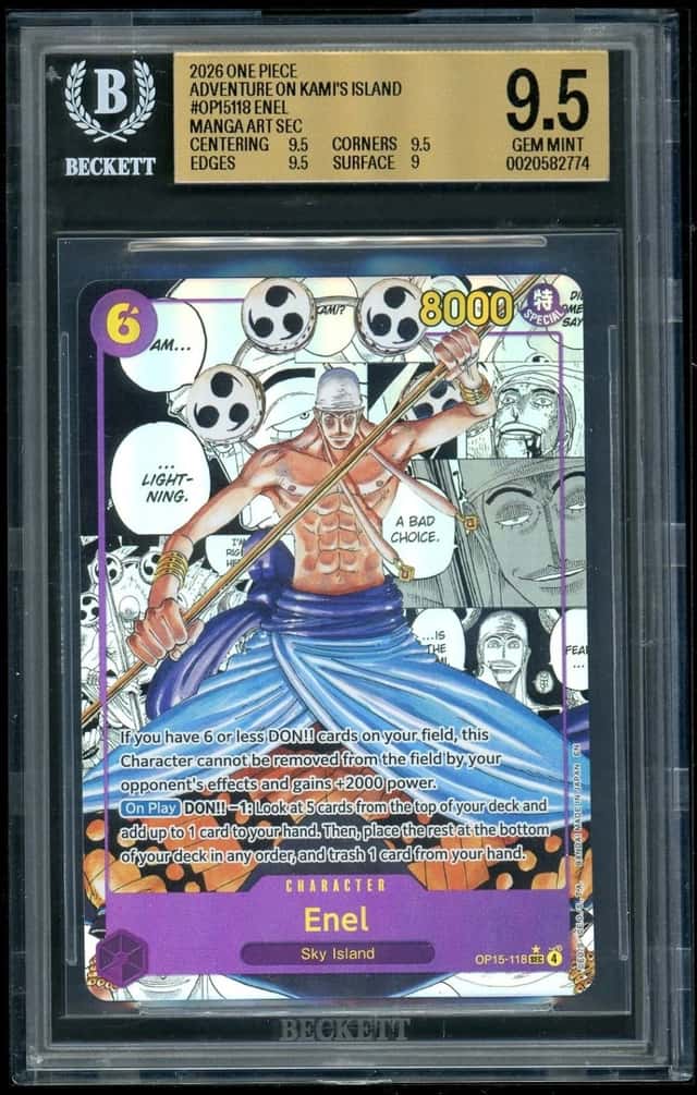 2026 One Piece Enel MANGA ART SEC Adventure on KAMI's Island BGS 9.5