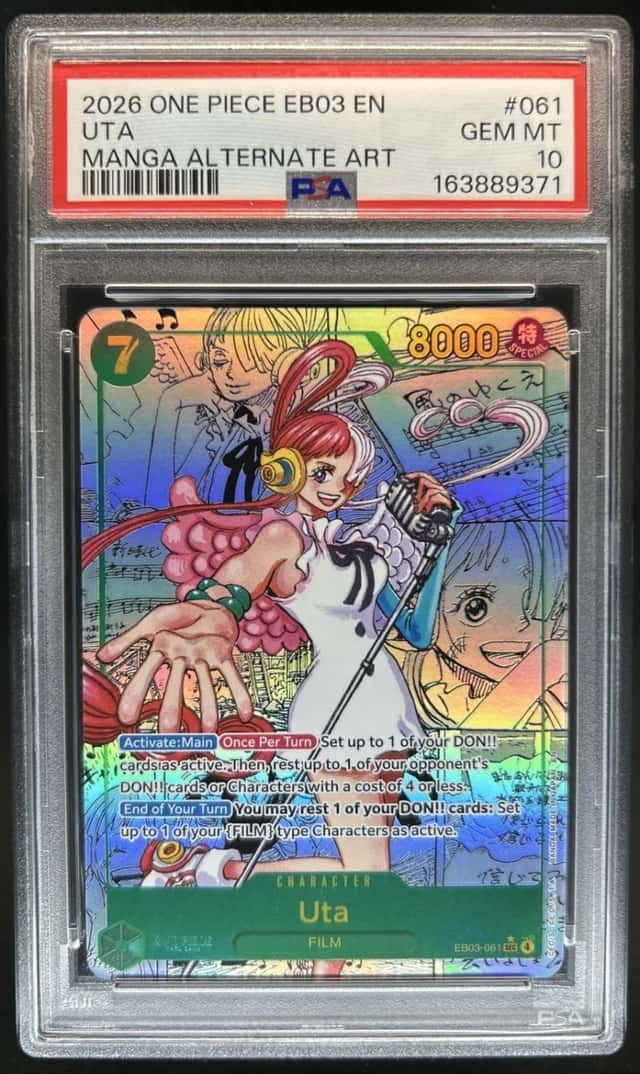 2026 One Piece Heroines Uta Secret Rare Manga Alt Art #EB03-061 PSA 10