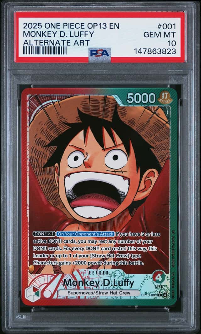 2025 One Piece Monkey D. Luffy Leader Alt Art #OP13-001 PSA 10 GEM MINT