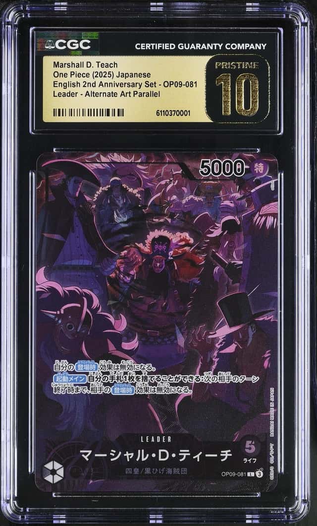 Marshall D. Teach Alt Art Leader OP09-081 2nd Anni - One Piece - CGC Pristine 10