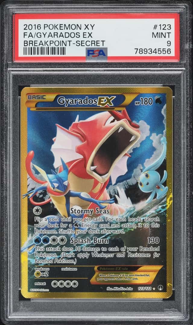 2016 Pokemon XY BREAKpoint Full Art Gyarados EX #123 PSA 9 MINT