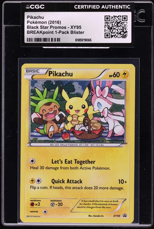 2016 Pokemon XY Promo BREAKpoint Pikachu #XY95 CGC AUTH