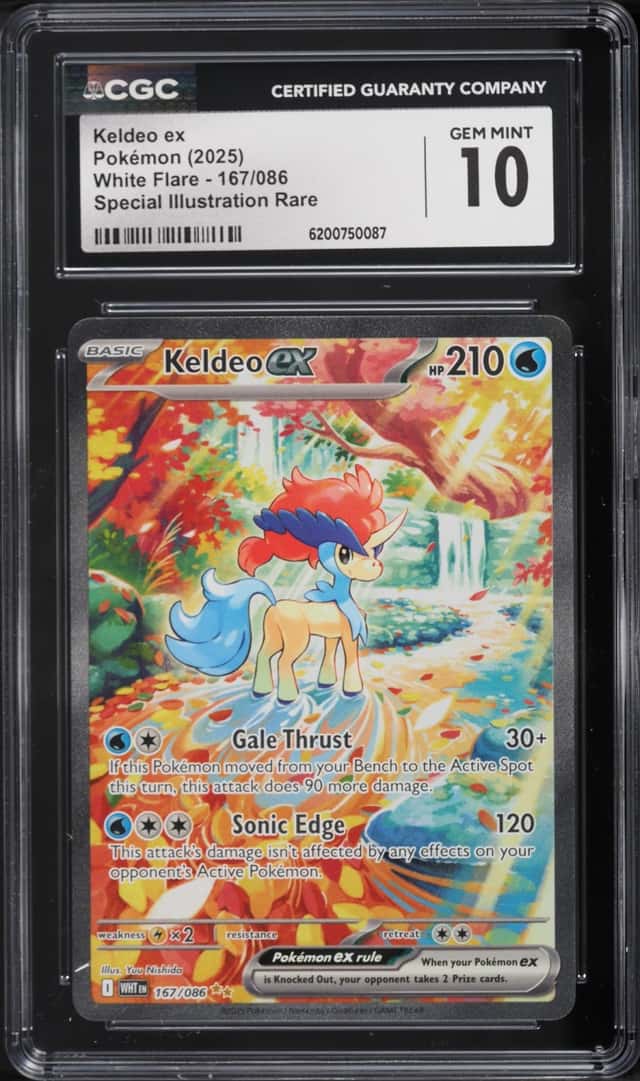 2025 Pokemon Scarlet & Violet White Flare SIR Keldeo Ex #167 CGC 10 GEM MINT