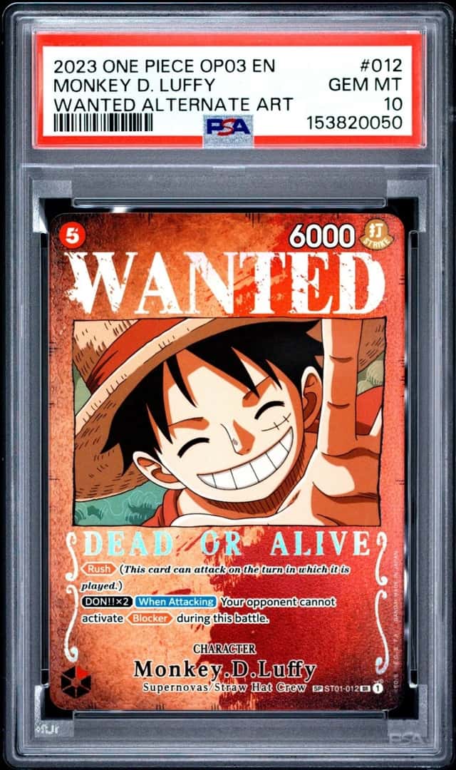2023 ONE PIECE OP03-PILLARS OF STRENGTH #012 MONKEY D. LUFFY PSA 10