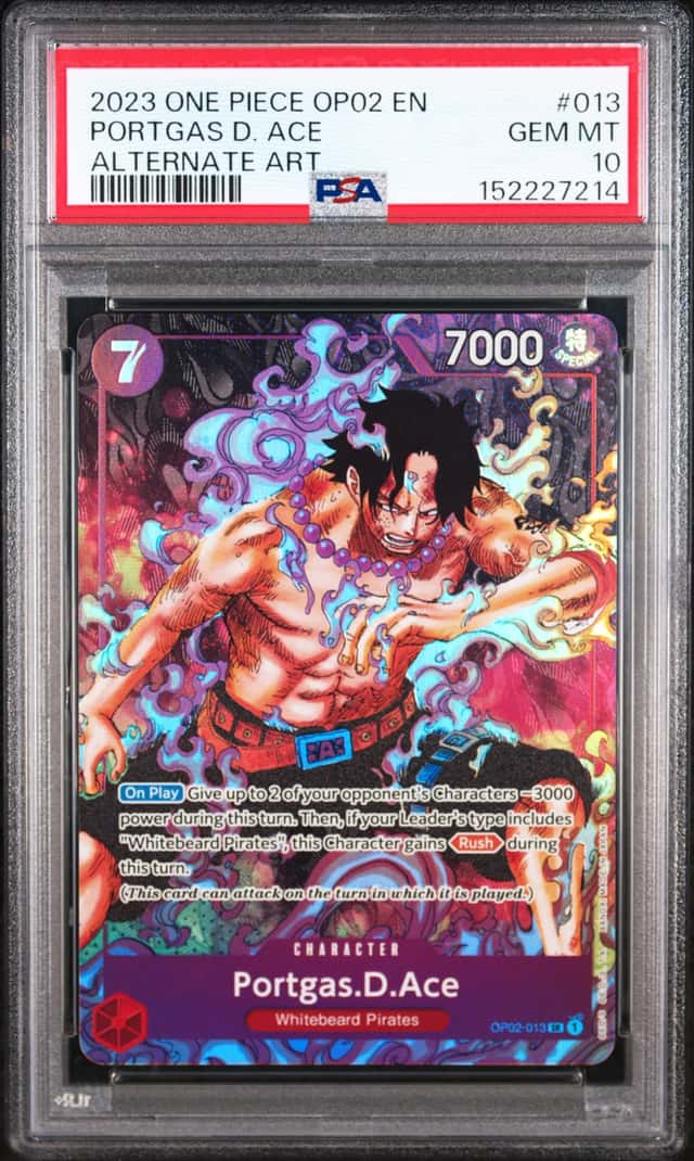 One Piece OP02-013 Portgas D Ace Alternate Art PSA 10 GEM MINT