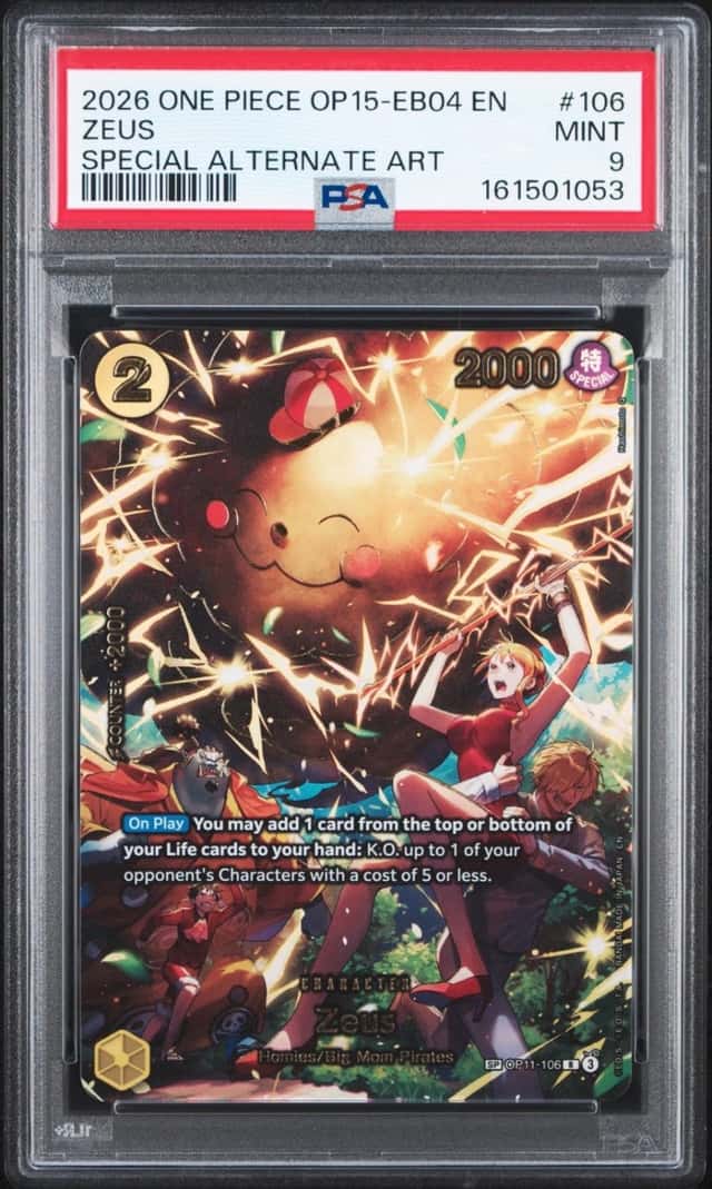 2026 ONE PIECE ADVENTURE ON KAMI'S ISLAND SPECIAL ALT ART #106 ZEUS PSA 9