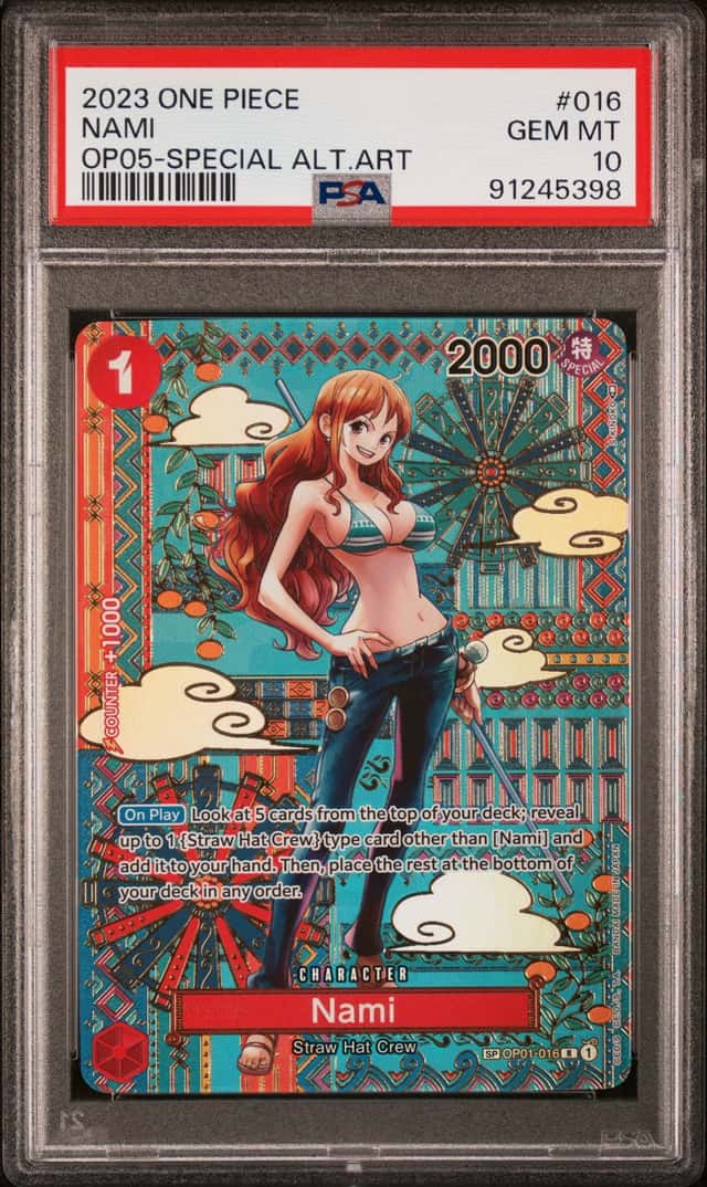 ONE PIECE NAMI 2023 OP05-AWAKENING OF THE NEW ERA #016 SP ALT PSA 10