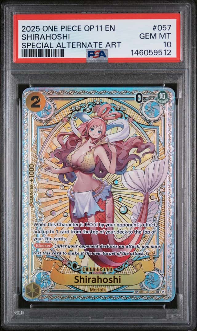 2025 One Piece OP11 EN Special Alternate Art #057 Shirahoshi PSA 10 GEM MINT