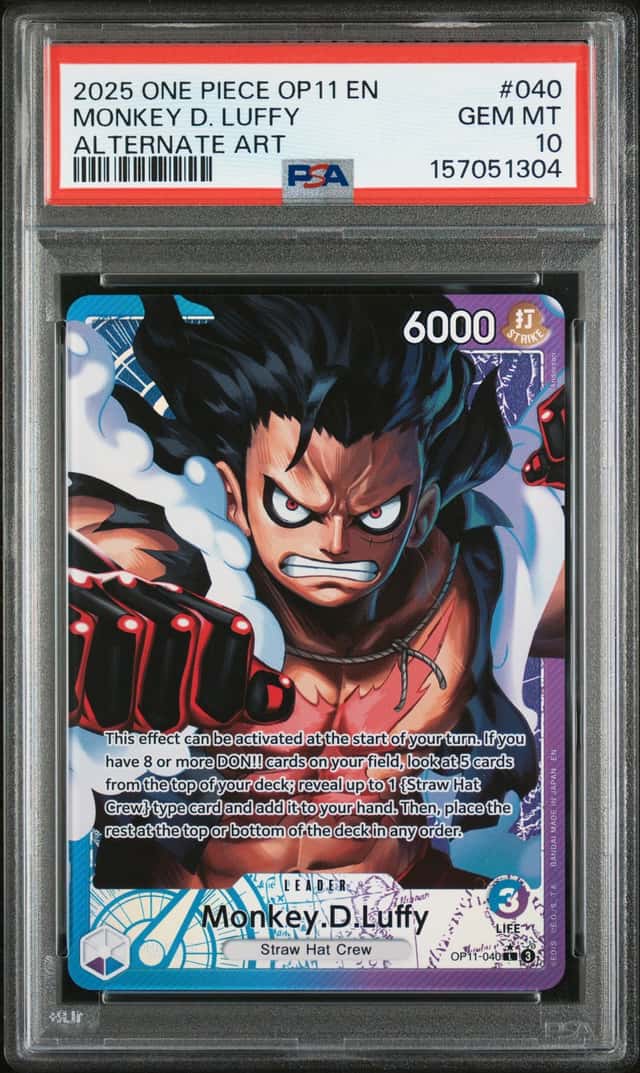 2025 One Piece EN OP11-040 Monkey D. Luffy Alternate Art Leader PSA 10 GEM MINT