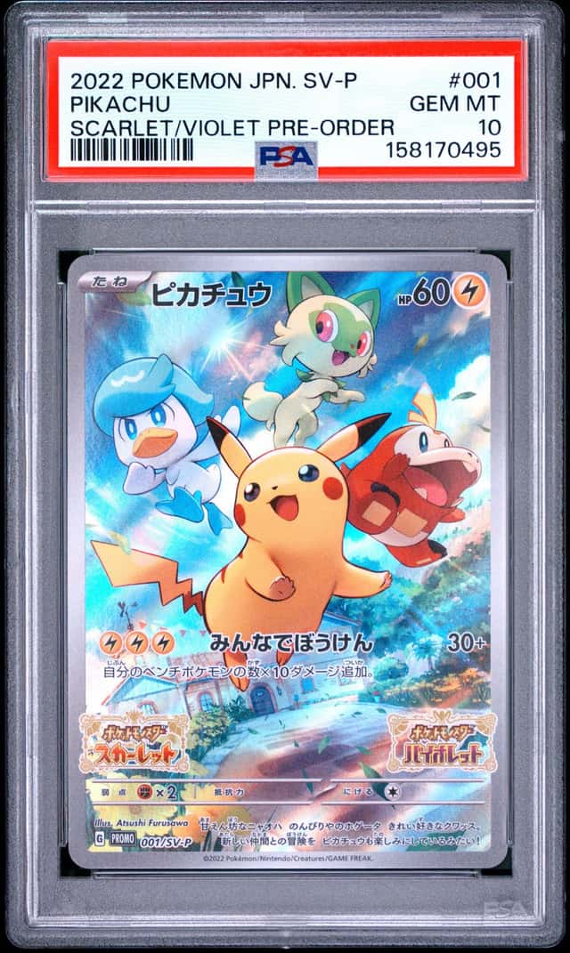 2022 POKEMON JAPANESE SV PROMO SCARLET & VIOLET PRE-ORDER #001 PIKACHU PSA 10