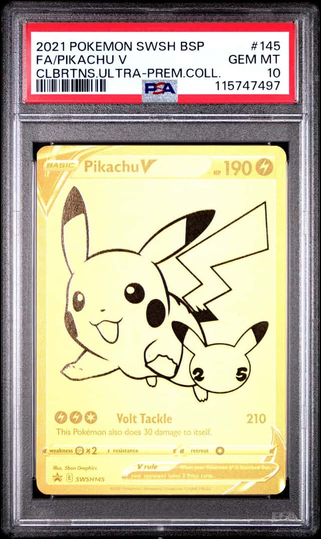 Pokemon Pikachu V 145 Celebrations Ultra-Premium Coll. Full Art Promo PSA 10