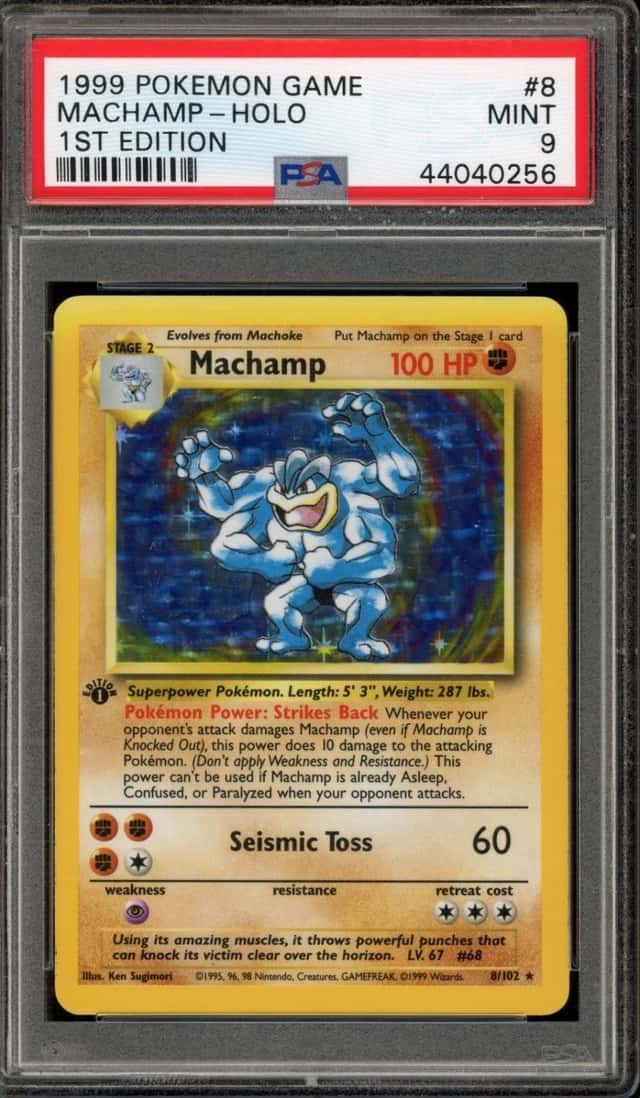 Pokemon Machamp Holo Base Set 1st Edition 8/102 PSA 9 Mint