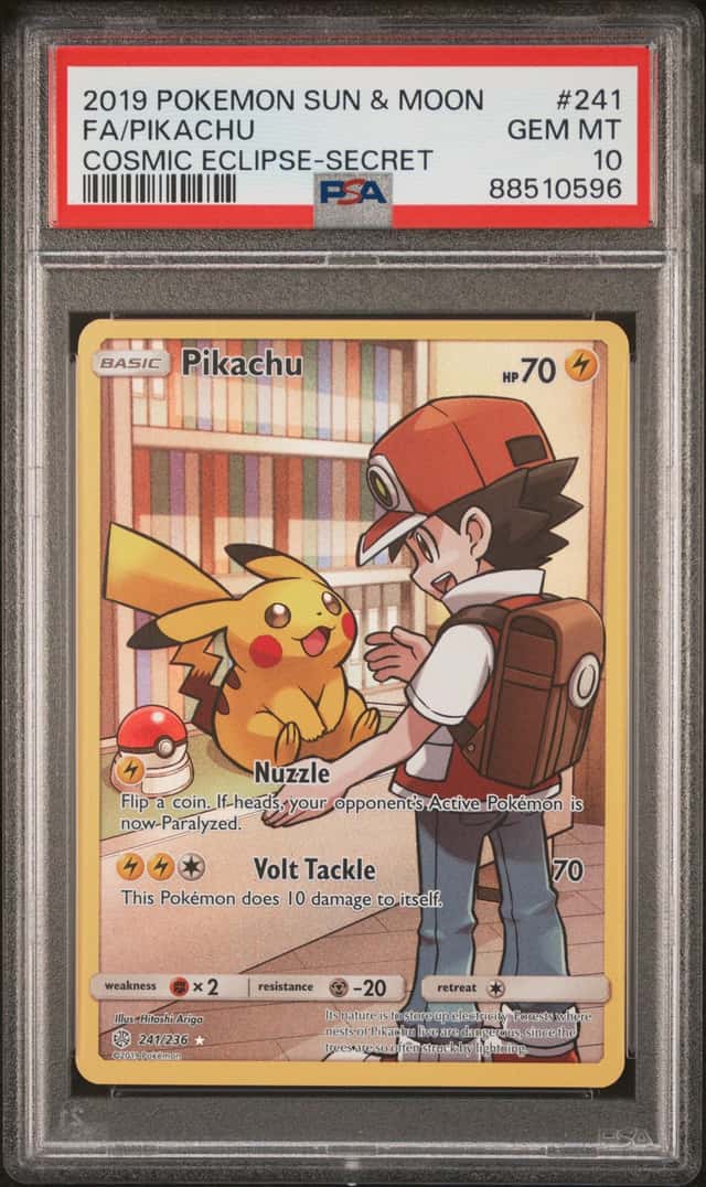 Pokemon Company SM Cosmic Eclipse Pikachu 241/236 Secret Holo EN PSA 10