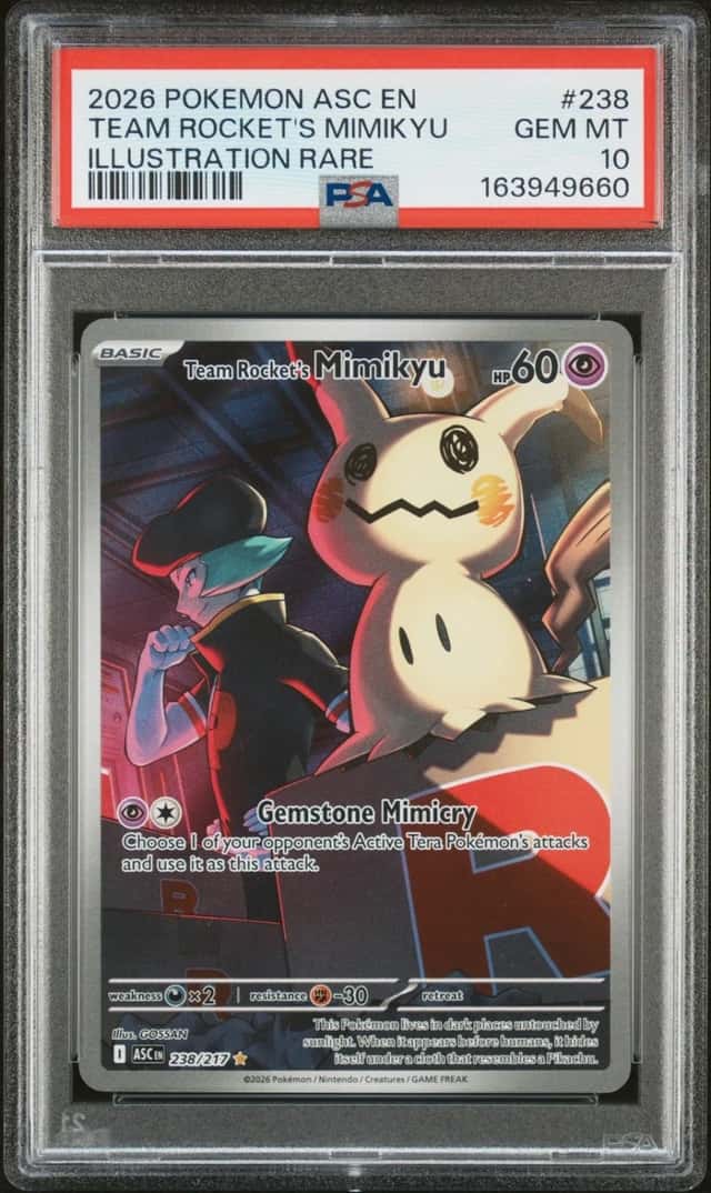 2026 POKEMON ASCENDED HEROES ILLUSTRATION RARE TEAM ROCKET'S MIMIKYU PSA 10
