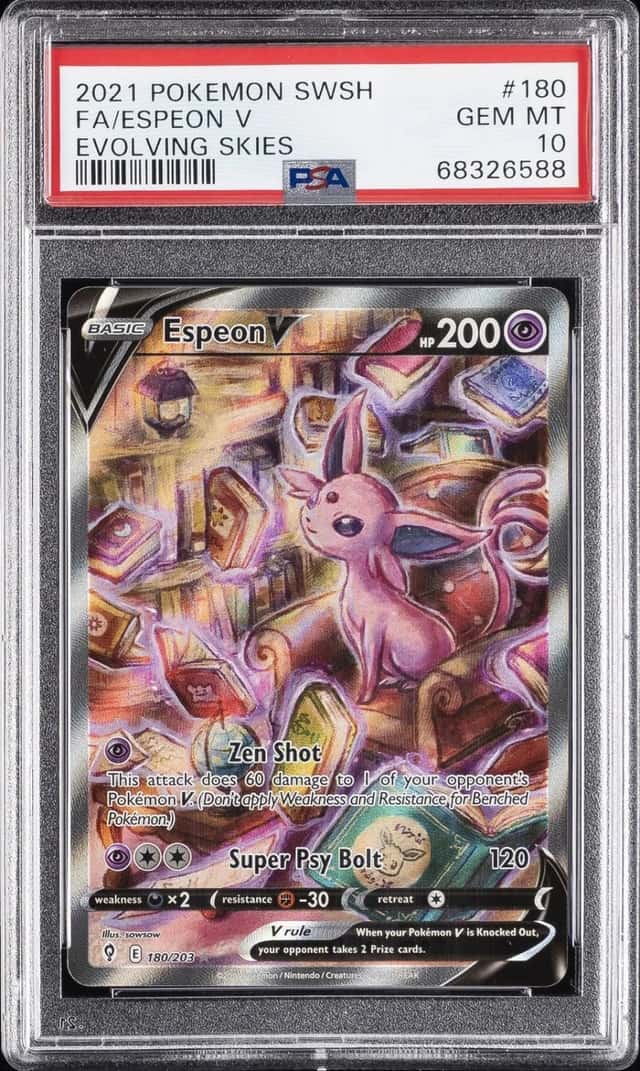 2021 POKEMON SWORD & SHIELD EVOLVING SKIES #180 FULL ART/ESPEON V PSA 10