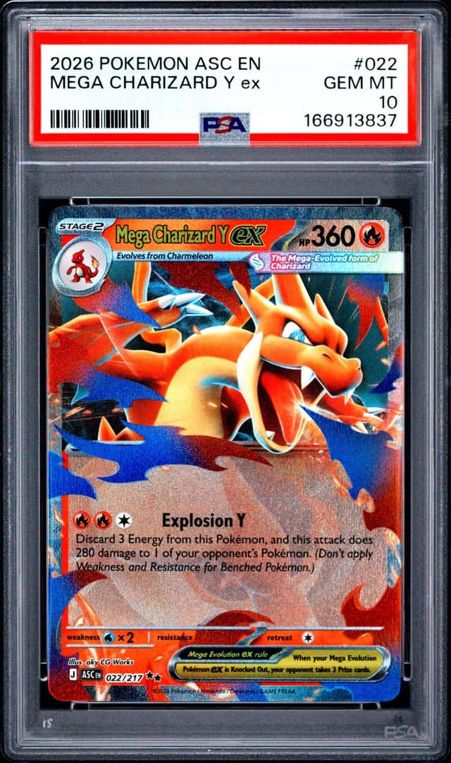Pokemon TCG Mega Charizard Y EX 022/217 Me: Ascended Heroes Holo PSA 10