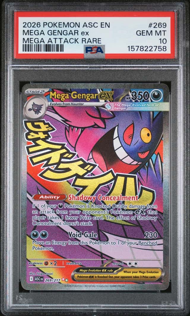 2026 Pokemon Ascended Heroes Mega Gengar ex Rare #269/217 PSA 10 GEM MINT (58)
