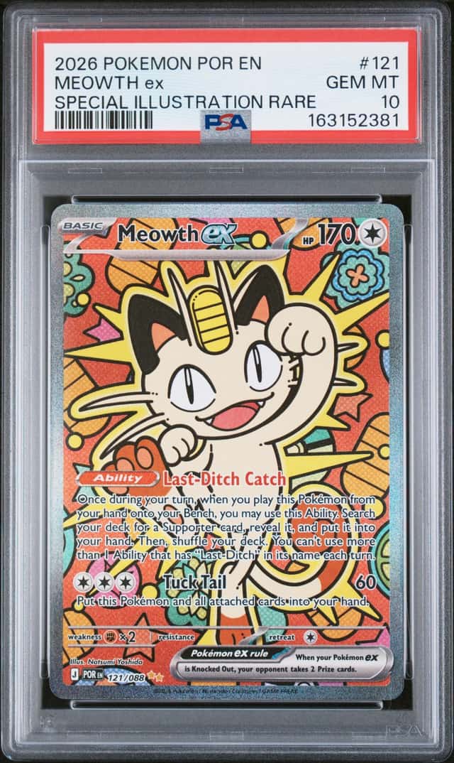 2026 Pokemon Perfect Order Meowth ex Special Illustration Rare #121/088 PSA 10