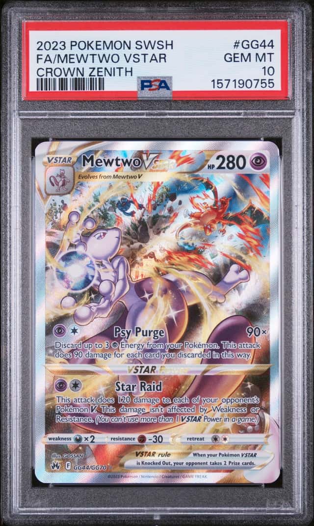 Mewtwo VSTAR GG44/GG70 Crown Zenith Galarian Gallery Full Art Holo PSA 10
