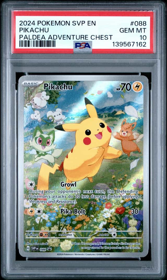 Pikachu (Paldea Adventure Chest) Holo Pokémon Scarlet & Violet Black Star PSA 10