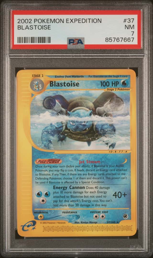 2002 POKEMON EXPEDITION SET #37/165 BLASTOISE PSA 7